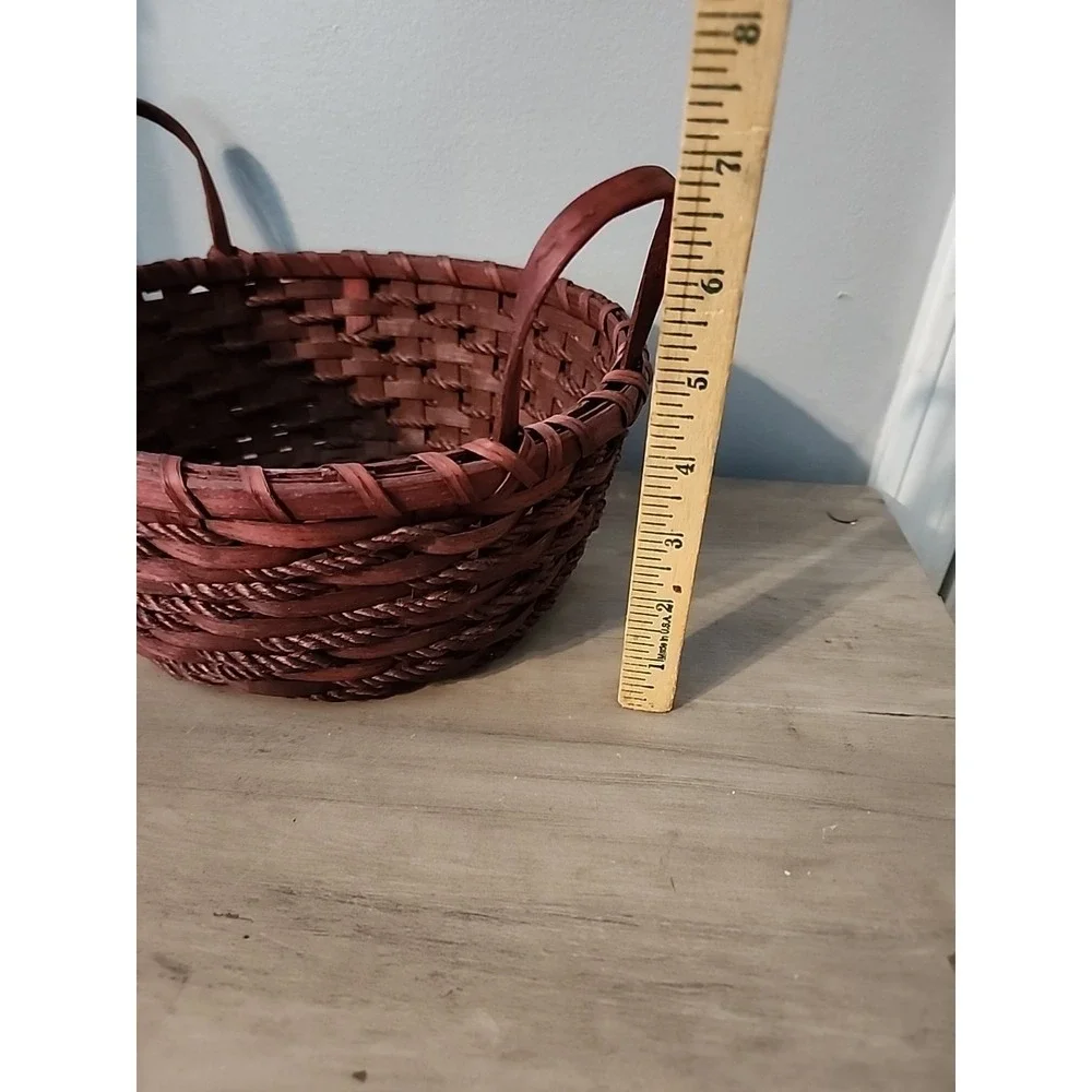 Vintage Basket Basketville Putney, VT Red Rope 2 Handles 10